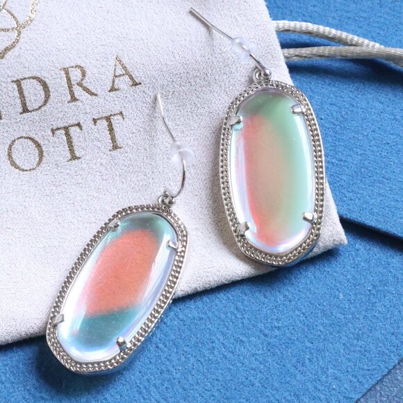 Kendra Scott Elle Dichroic Glass Earrings - Silver - Picture 2 of 2